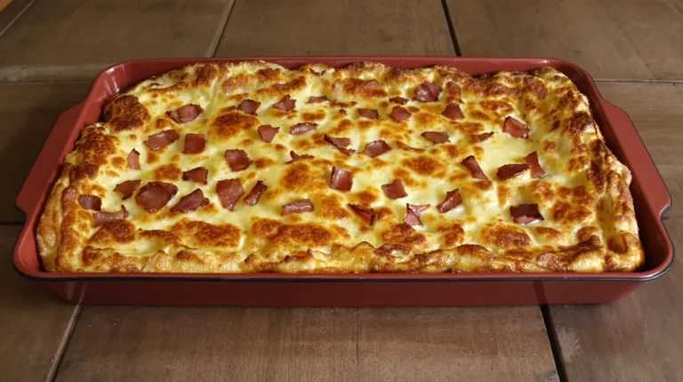 « Fini de surveiller la poêle » : cette crêpe salée au four se découpe comme un gâteau et régale tout le monde