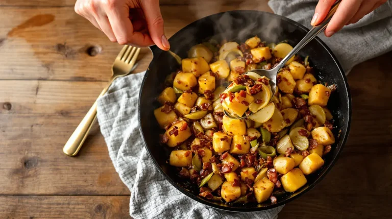 « Je la prépare en 10 minutes pour toute la famille » : ma poêlée poireaux-pommes-lardons ultra gourmande et rapide