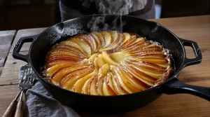 Ce gâteau aux pommes à la poêle devient vite votre dessert fétiche, ultra facile et rapide