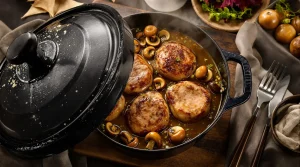 Filet mignon aux champignons et moutarde : un plat fondant, crémeux et prêt en 30 minutes