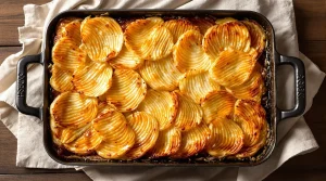 Gratin ultra simple pommes, oignons, bouillon : plus gourmand qu’un dauphinois classique