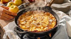 Je prépare ce gâteau aux pommes à la poêle : ultra simple, rapide, sans four et terriblement réconfortant