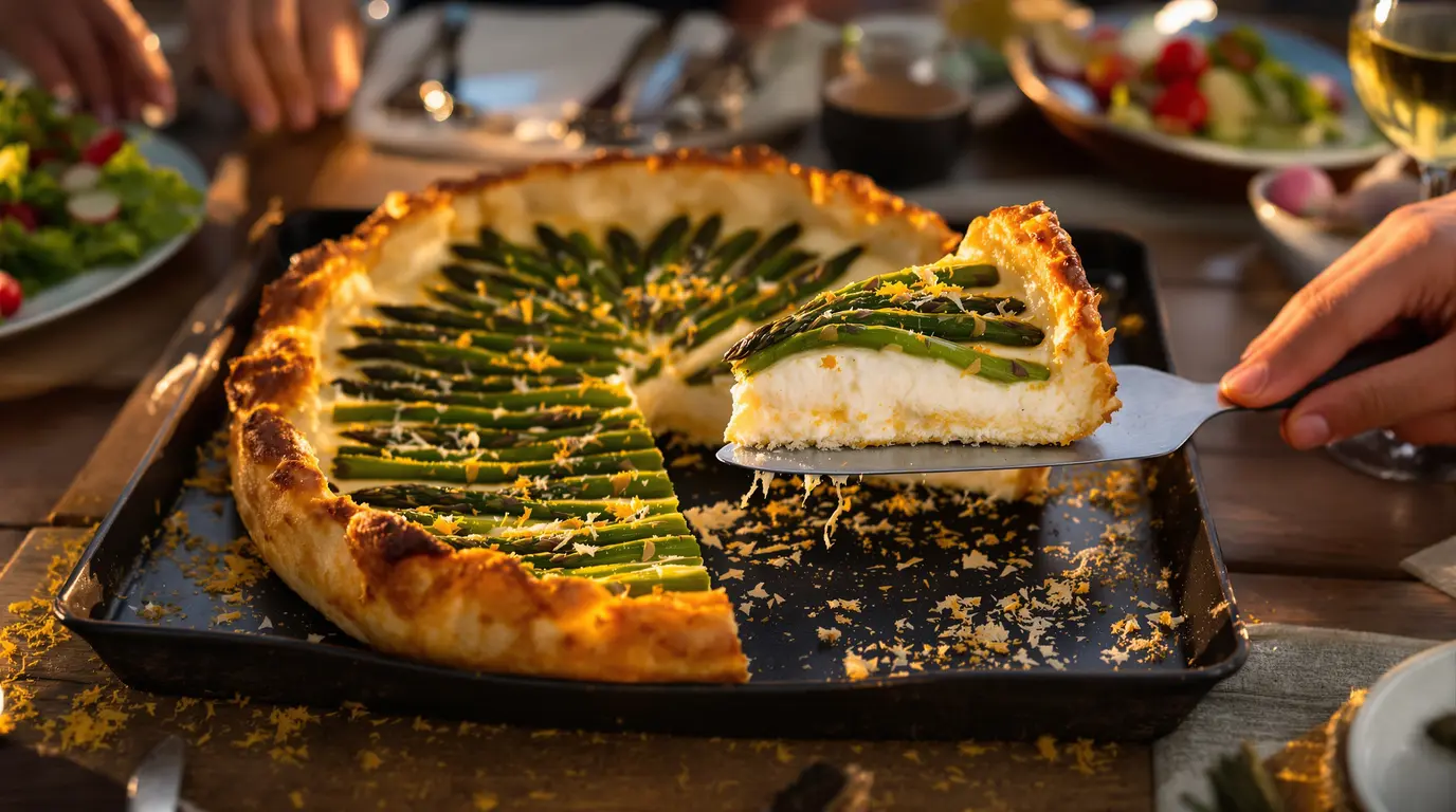18 minutes au four et c’est plié : j’ai servi cette tarte fine aux asperges au dîner de printemps 18 minutes au four et c’est plié : j’ai servi cette tarte fine aux asperges au dîner de printemps
