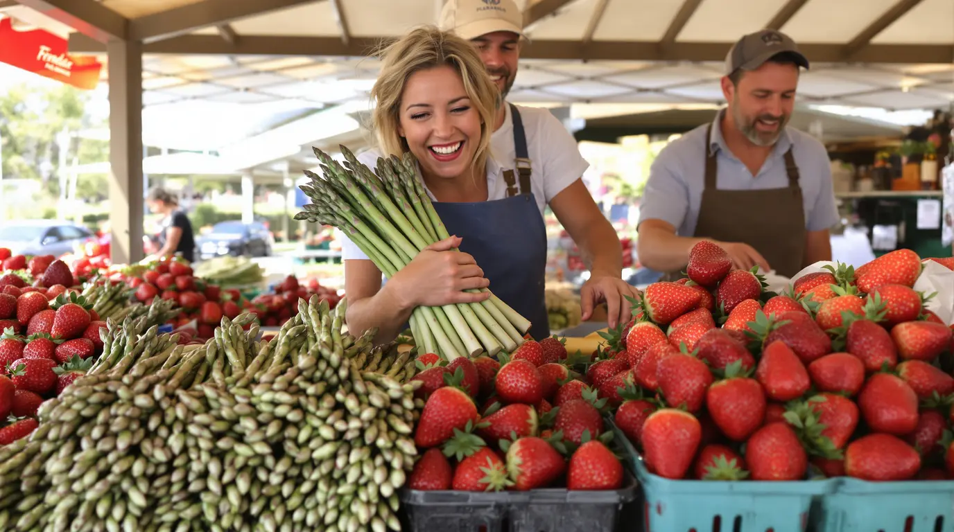 Asperges et fraises : les consommateurs sont aux anges à La Marquise de Vers, voici pourquoi Asperges et fraises : les consommateurs sont aux anges à La Marquise de Vers, voici pourquoi