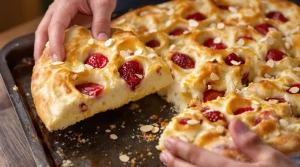 Cette focaccia à la fraise est si moelleuse qu’on croirait un nuage : la recette facile qui affole