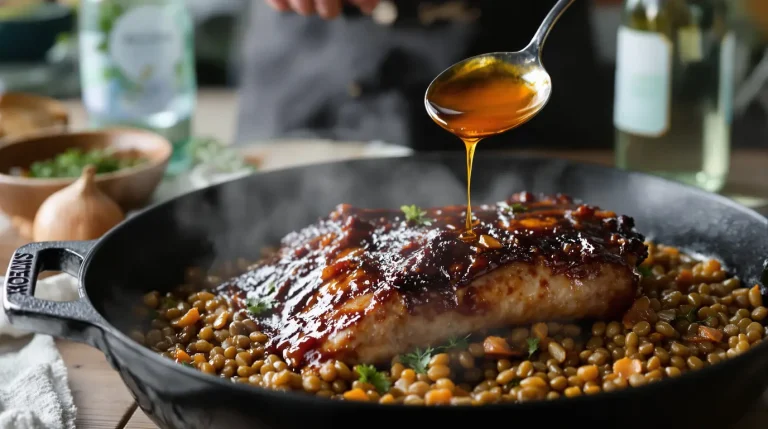 Découvrez la recette secrète des ribs de porc de Lozère aux lentilles vertes, sans le slogan ICI