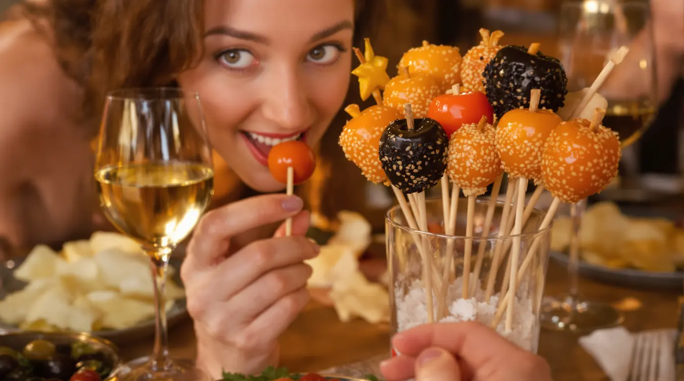 Fausses pommes d’amour sur piques pour l’apéro : mes invités ont croqué dedans en croyant à des bonbons Fausses pommes d’amour sur piques pour l’apéro : mes invités ont croqué dedans en croyant à des bonbons
