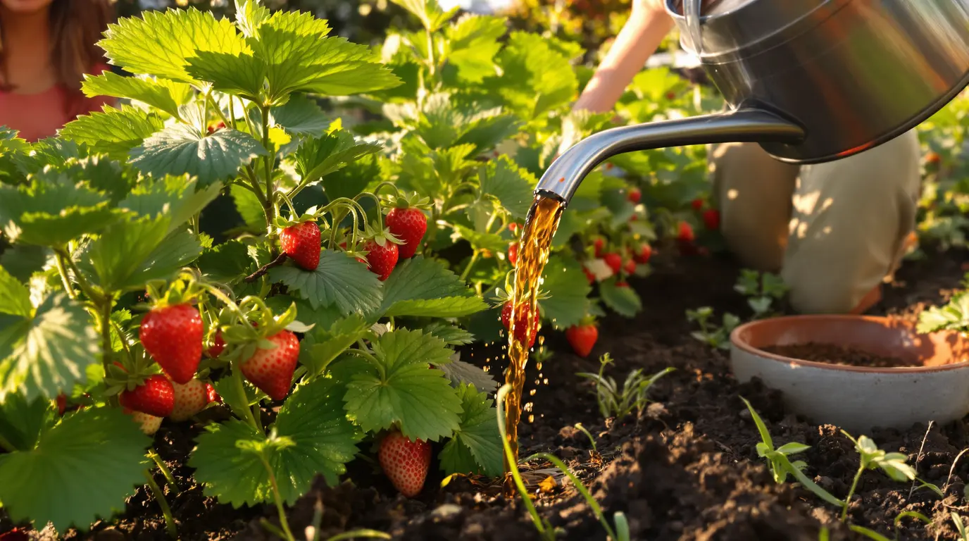 Les fraisiers donnent de plus gros fruits si vous les arrosez au printemps avec cet ingrédient Les fraisiers donnent de plus gros fruits si vous les arrosez au printemps avec cet ingrédient