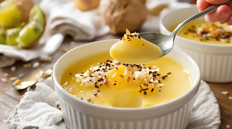Plus léger qu’un flan antillais, ce dessert coco prêt en un rien de temps révèle une texture ultra fondante