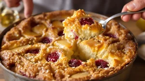 Toujours aussi simple, j’ai pimpé mon gâteau au yaourt aux fruits de saison avec une croûte craquante