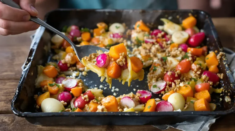 Depuis que je fais rôtir ces deux légumes d’avril au four, plus personne ne réclame de gratin de pommes de terre