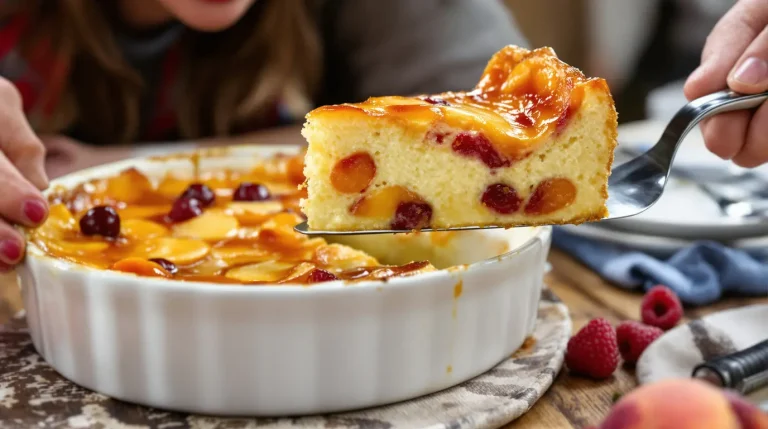 Entre la douceur du flan et du clafoutis, mes amis me réclament ma recette de clafouflan aux fruits
