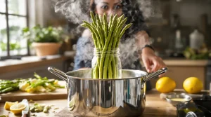 Les asperges deviennent enfin tendres de la pointe au pied grâce à cette cuisson verticale méconnue