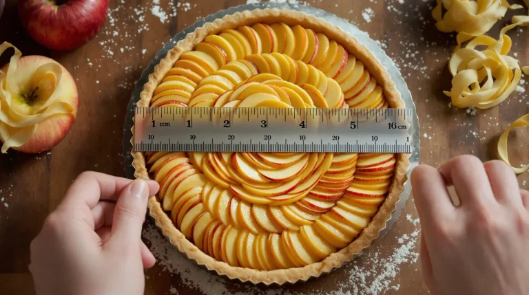 Pour une tarte aux pommes aussi jolie qu’en pâtisserie, il suffit de connaître la technique de la règle