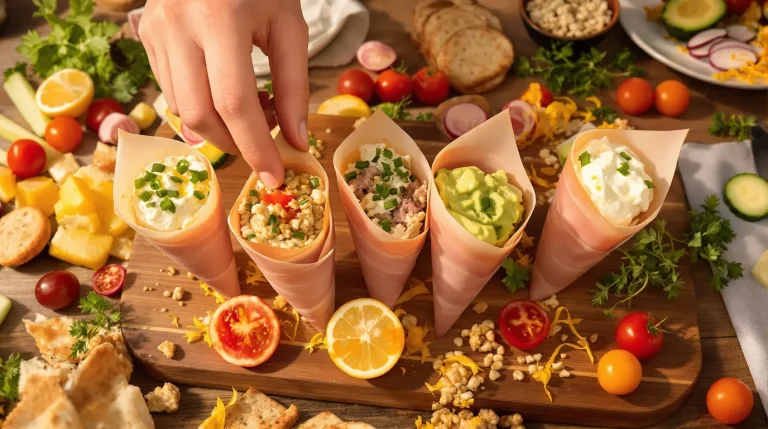 Roulez une tranche de jambon, ajoutez cette garniture et vos invités se ruent sur le plateau apéro