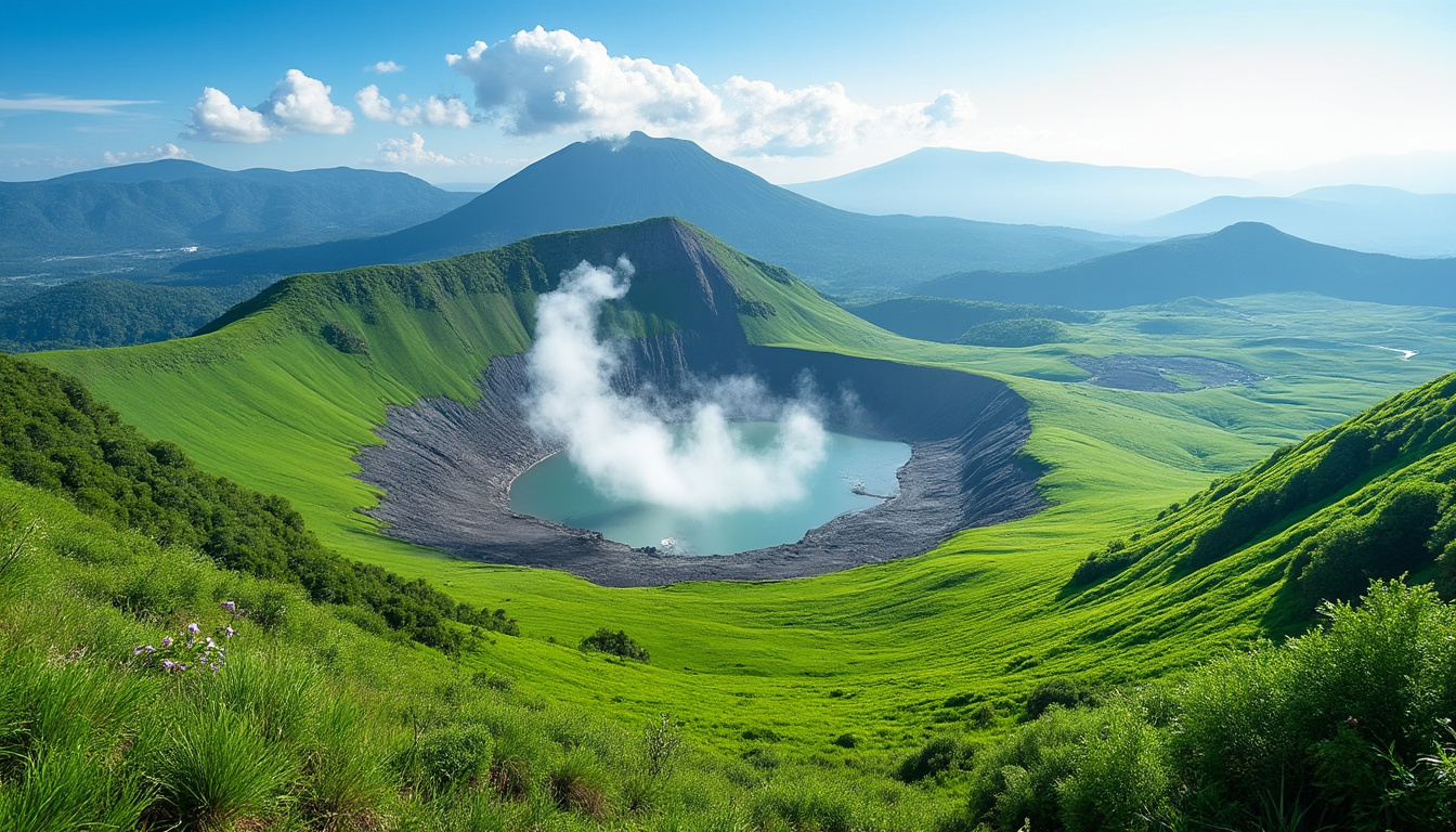 explorez le mont aso, l'un des volcans les plus impressionnants du japon. découvrez ses paysages spectaculaires, ses cratères actifs et sa nature environnante unique.
