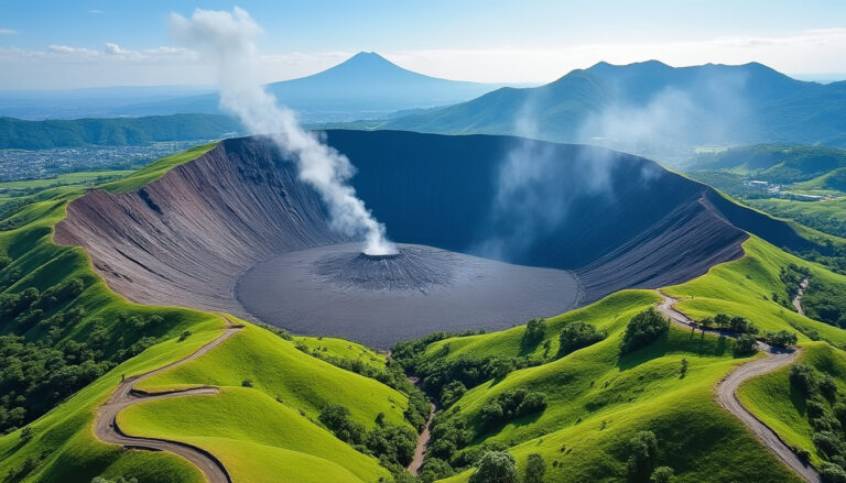 découvrez le mont aso, l'un des volcans actifs les plus impressionnants du japon. explorez ses paysages volcaniques uniques, ses sentiers de randonnée et sa culture locale riche.